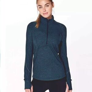 Lululemon Extra Mile Half Zip Pullover Shirt Top Size 6